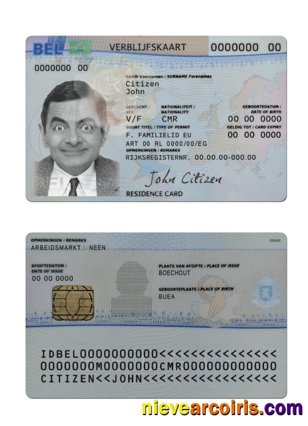 Belgium residence permit card